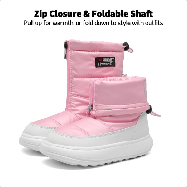 Girls' Lightweight & Foldable Snow Boots  - PINK - 2